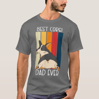 Camiseta Black Tricolor Corgi Dog Lover Melhor Pai De Corgi
