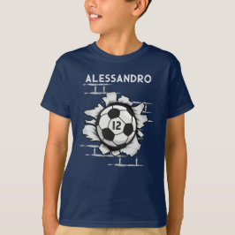 Camiseta Black White Busting out Soccer ball Action