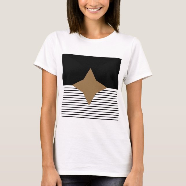Camiseta Black White Colorblock e Brown Diamond (Frente)