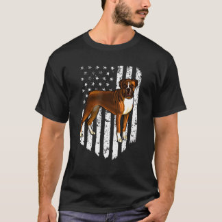 Camiseta Black White Flag Boxer, 4 De Julho Dos Eua