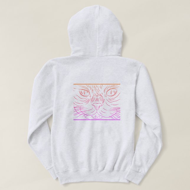 Camiseta Black@White Gato para mulher (Verso do Design)