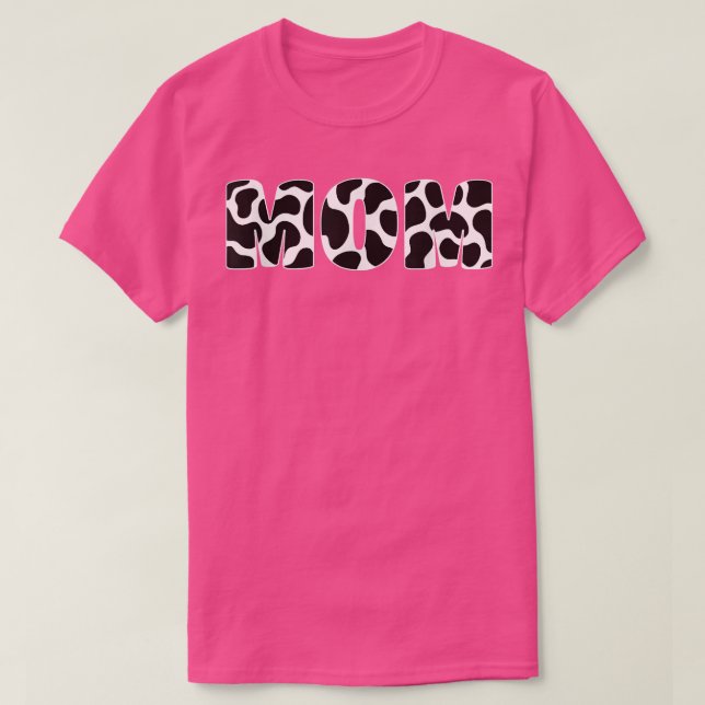 Camiseta Black White Mom Cow Print Animal Pattern  (Frente do Design)