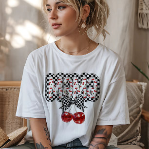 Camiseta Black & White Xadrez Cherry Mama