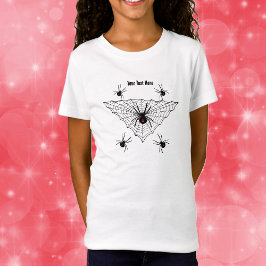 Camiseta Black Widow spiders in Web Red Hourglass Markings