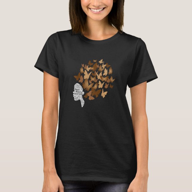 Camiseta Black Woman Afro Butterfly Cool Black History Mont (Frente)