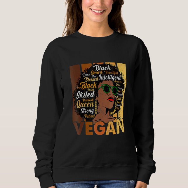 Camiseta Black Woman Vegans Afro Melanin Cool Black History (Frente)