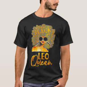 Camiseta Black Women Afro Hair Art Leo Queen Leo Birthday