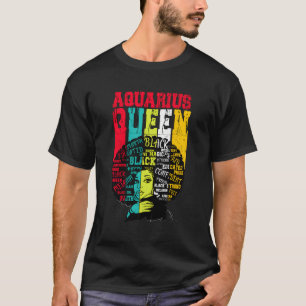 Camiseta Black Women Afro Hair Gift Aquarius Queen fevereir