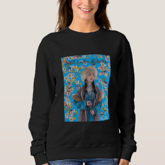 Camiseta Black Women’s Sweatshirt with Kazakh Girl