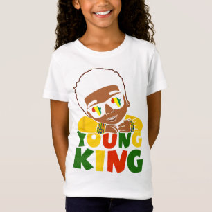 Camiseta Black Young King History Month Crianças Afro Boy