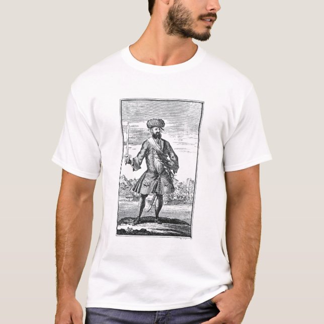 Camiseta Blackbeard o pirata, 'de uma história geral de (Frente)