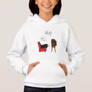 Camiseta Blackbird dormindo em frente à banda desenhada da