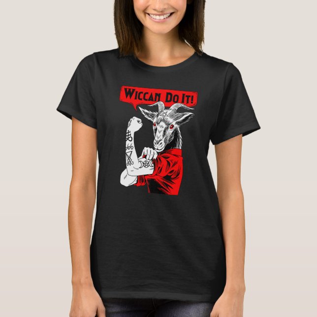 Camiseta Blackcraft Baphomet Wiccano Faça Isso Satanista Fe (Frente)