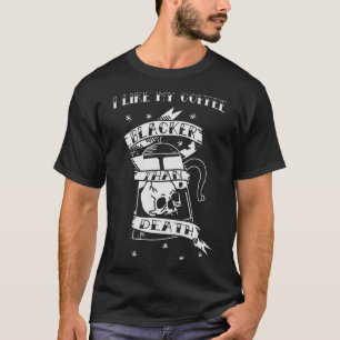 Camiseta Blacker que Morte Café Tatuagem Desenhada