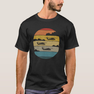 Camiseta Blackhawk Retro Sunset Helicopter UH60 Black Hawk