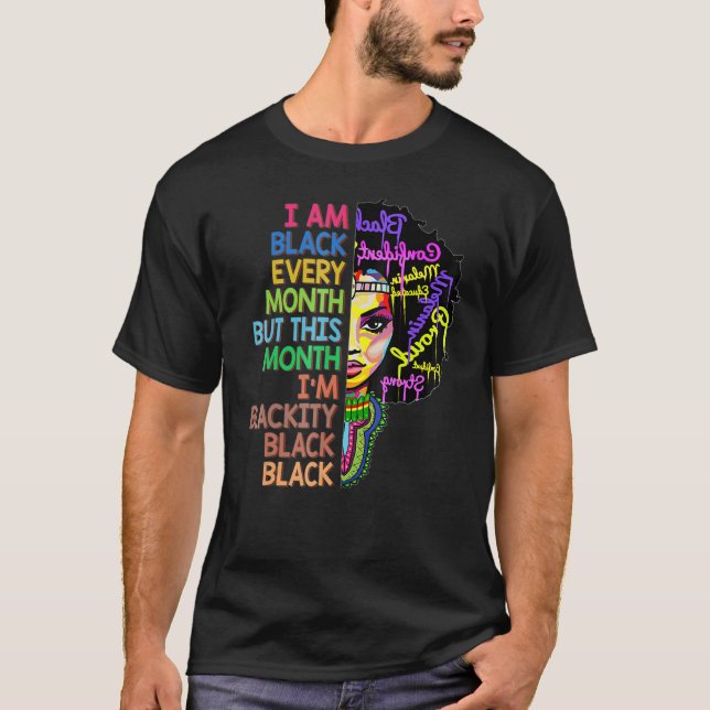 Camiseta Blackity Black Every Month Black History African (Frente)
