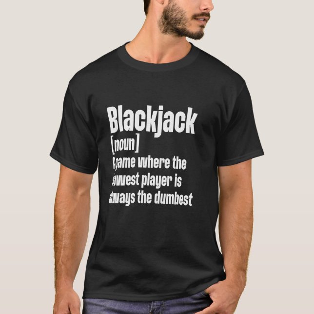 Camiseta Blackjack de Cassino Divertido (Frente)