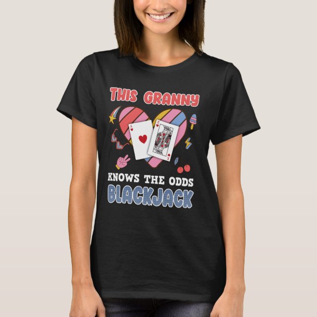 Camiseta Blackjack, ESTA GRANNY, CONHECE A Gra BLACKJACK (Frente)