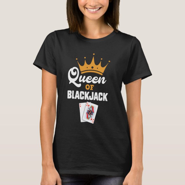 Camiseta Blackjack FILHA DE Jogadores de Cartão NEGRO Mulhe (Frente)