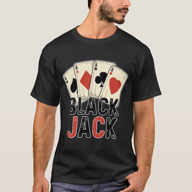 Camiseta Blackjack Player Gambler 21 Card Casino (Frente)