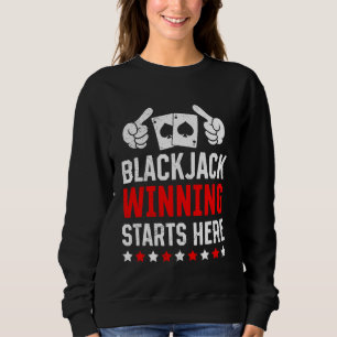 Camiseta BLACKJACK WINNING COMEÇA AQUI O Funny Blackjack Pl