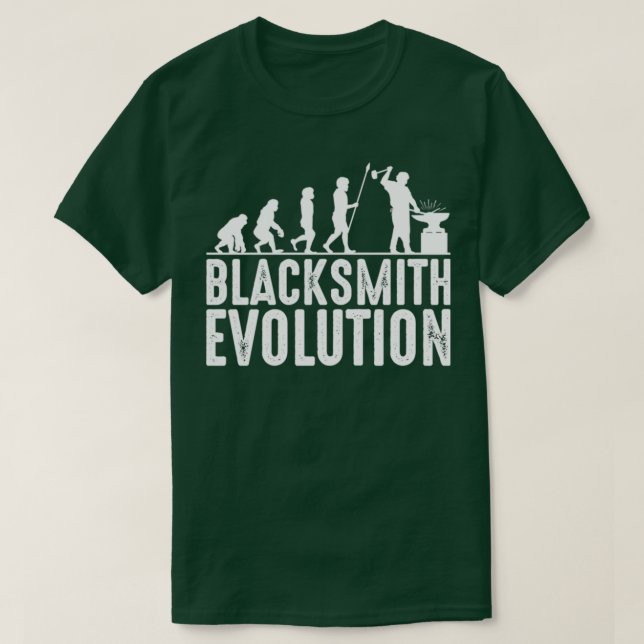 Camiseta Blacksmith Evolution Silhouettes Anvil T (Frente do Design)