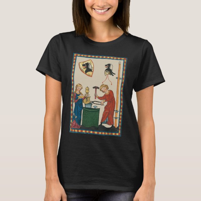 Camiseta Blacksmith Forging Helmet Medieval Art (Frente)