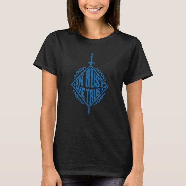 Camiseta Blacksmith Forjando Hammer Em Feira Nós Confiamos  (Frente)
