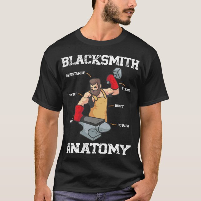 Camiseta Blacksmith Gear Blacksmith Anatomy Metalsmith Forg (Frente)