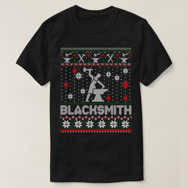 Camiseta Blacksmith Lover Christmas Ugly Sweater (Frente do Design)