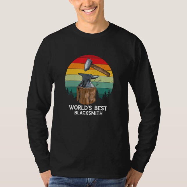 Camiseta Blacksmith Retro World's Best Blacksmith Worker Fo (Frente)