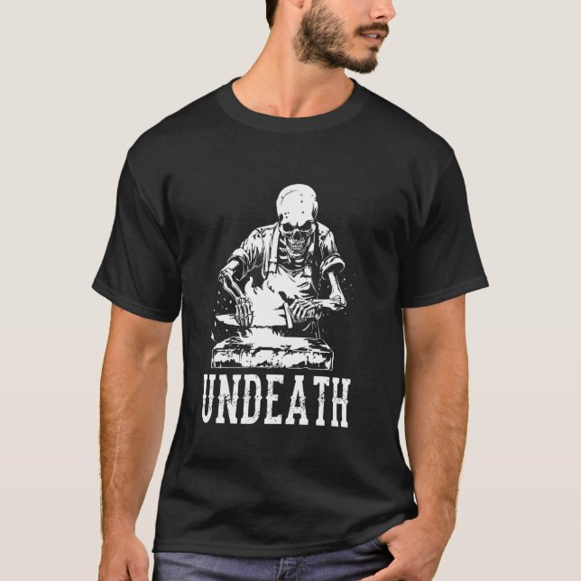 Camiseta Blacksmith Skeleton - Iron Worker Blacksmithing Un (Frente)