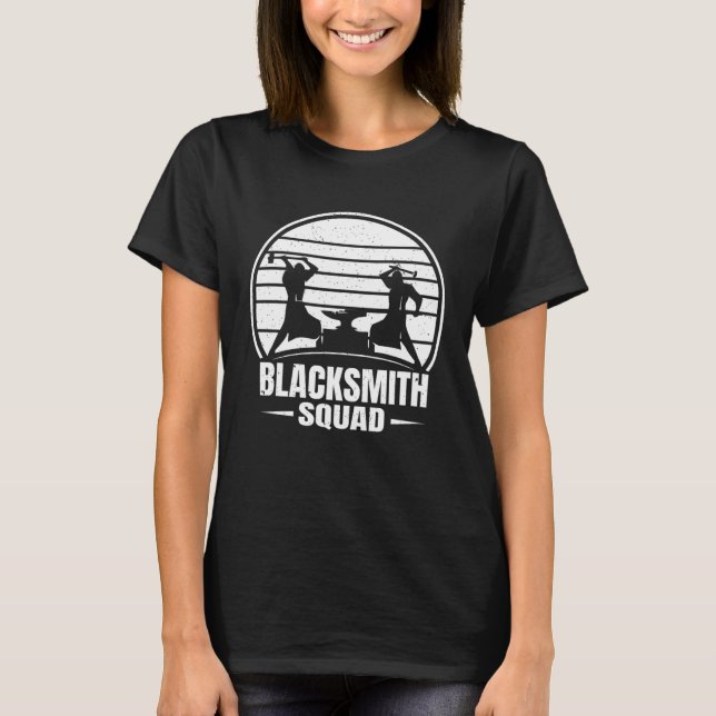 Camiseta Blacksmith Squad Forge Anvil Blacksmithing (Frente)