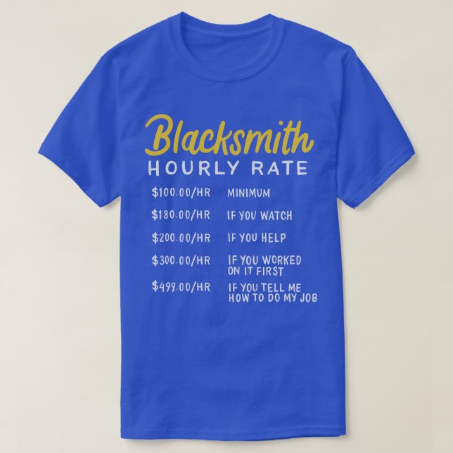 Camiseta Blacksmith Taxa Horária 1 (Frente do Design)