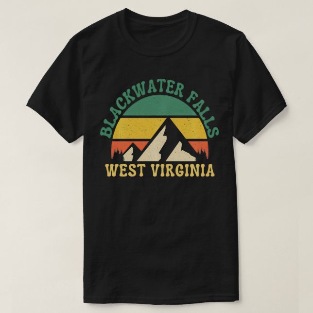 Camiseta Blackwater Falls West Virginia Mountain Retro Sois (Frente do Design)