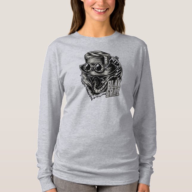 Camiseta Blakgraz Steampunk Hat e Goggles (Frente)