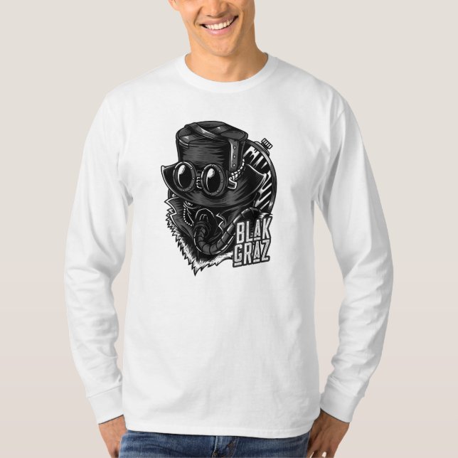 Camiseta Blakgraz Steampunk Hat e Goggles (Frente)