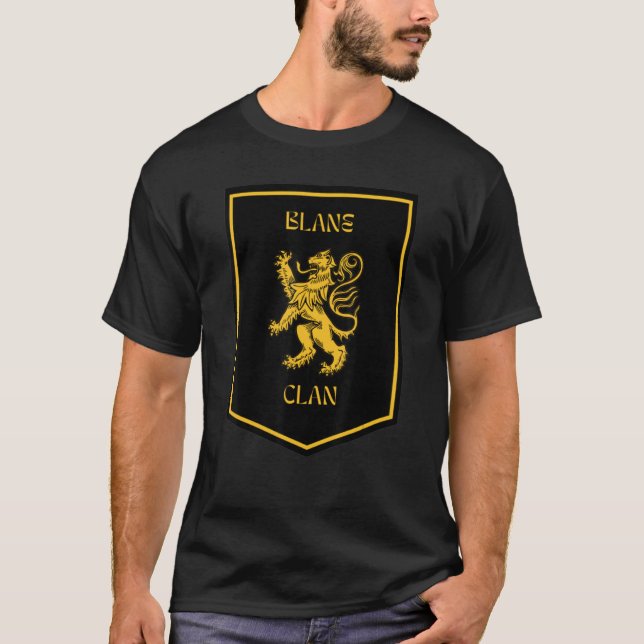 Camiseta Blane Clan Scottish Lion Highland Crachá (Frente)