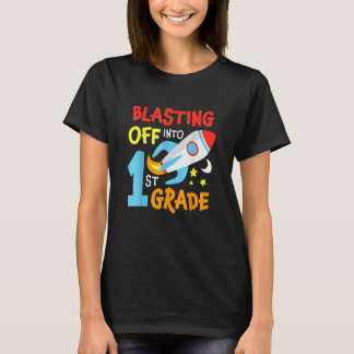 Camiseta Blasting Off Into 1st Grade Back To School Space R