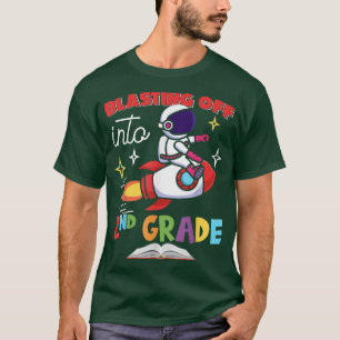 Camiseta Blasting Off Into 2nd Grade Day Back To School Roc