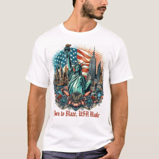 Camiseta Blaze de Liberdade Patriótica - Estados U