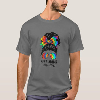 Camiseta Bleach Best Mama Alguma Vez Tie Dye Mensagem Bun H