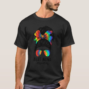 Camiseta Bleach Best Nona Ever Tie Dye Messy Bun Hair Mothe