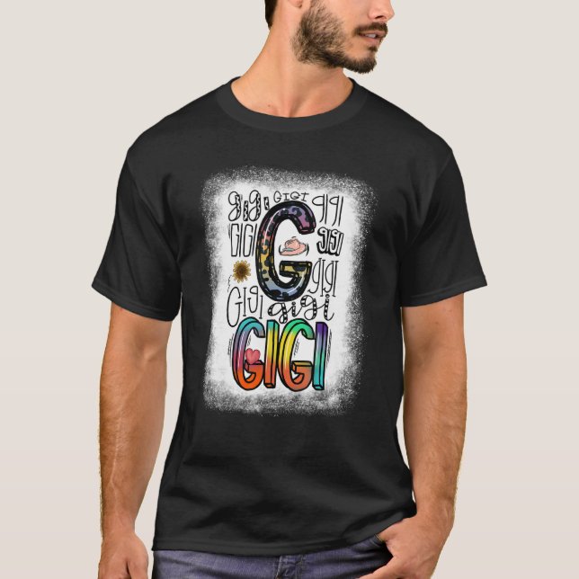 Camiseta Bleach Gigi Typografia Leopard Tie Dye Happy Mothe (Frente)