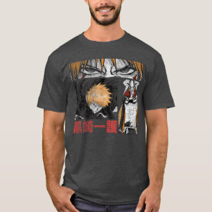 Camiseta Bleach Gráfico Ichigo Estilo de Quadrinhos Anime