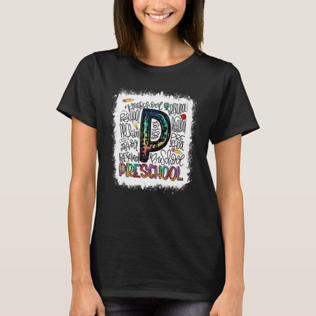 Camiseta Bleach Leopard Tie Dye Tipografia Pré-Escolar (Frente)