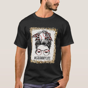 Camiseta Bleached Ball Granny Messy Bun Game Day Mothers Da