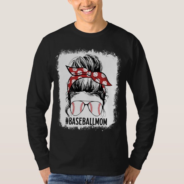 Camiseta Bleached Baseball Mãe Jogo de Arma Mensageiro Dia  (Frente)
