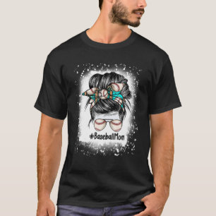 Camiseta Bleached Baseball Mãe Jogo Mães do Jogo de Arma