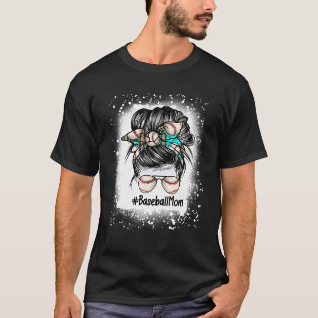 Camiseta Bleached Baseball Mãe Jogo Mães do Jogo de Arma Me (Frente)